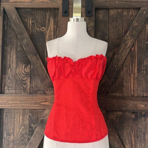 New Satin Push Up Bra,Strapless Seamless light Padded  Corset Bustier /Thong 2Pc - Picture 12 of 16